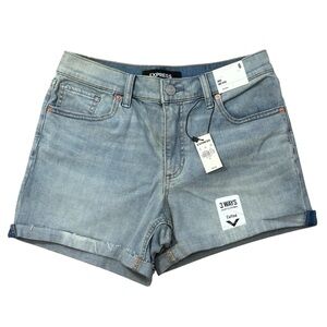 Express‎ Midi Mid Rise Denim Short - size 6 NWT